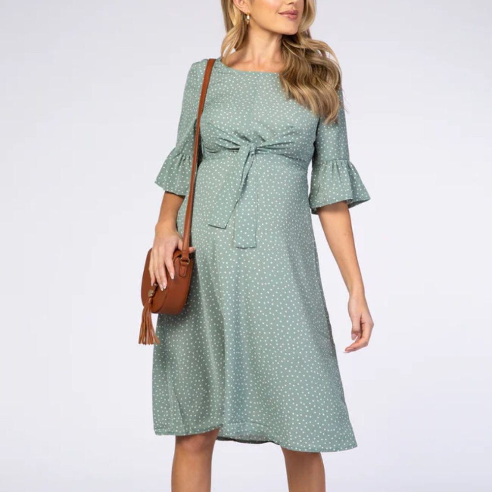 Mint green maternity dress
